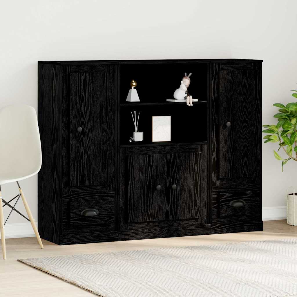 Highboard Schwarze Eiche 132x35,5x103,5 cm Ingenieurholz